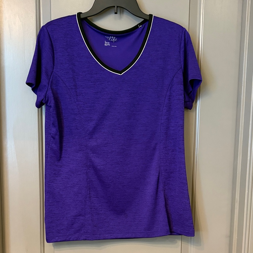 Purple V-Neck Women's Top